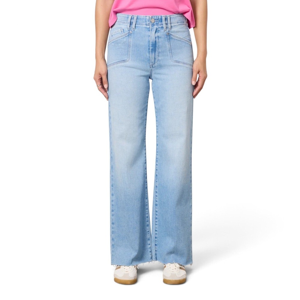 Paige Anessa Inset Pocket Jeans Womens 25 (Fits as 24x30) Luminaries Wide Leg